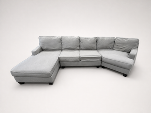 Light Gray Sectional Sofa with Chaise & Cuddler End