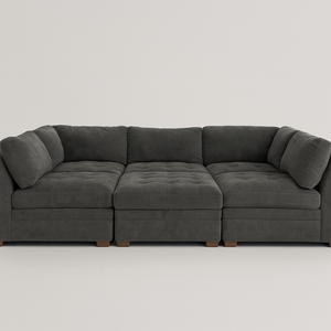 Tisdale 6-Piece Fabric Sectional Gray