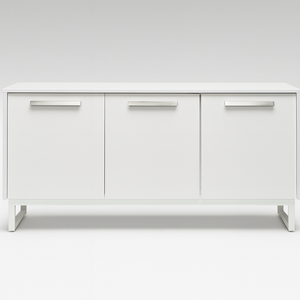 Modern White 3-Door Sideboard / Buffet Cabinet with Metal Legs