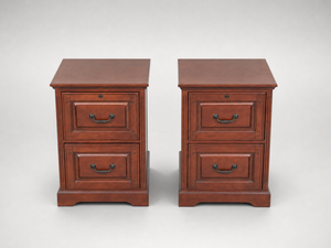 Pair of Cherry Wood 2-Drawer Filing Cabinet
