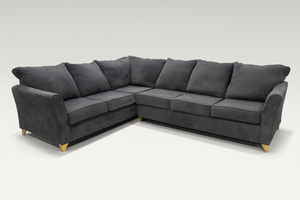 Charcoal Sectional with Gold Legs