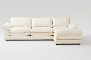 Cream Sofa with Ottoman
