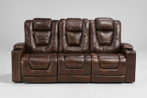 Brown Leather Recliner Sofa