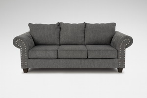 Charcoal Sofa with Studded Arms