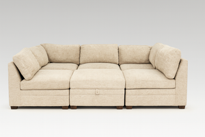Tisdale 6-Piece Taupe Fabric Sectional