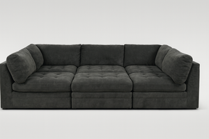 Tisdale 6-Piece Gray Fabric Sectional