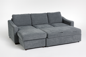 Coddle Aria Fabric Sleeper Sofa with Reversible Chaise and Storage