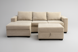 Living Spaces Reversible Chaise Sectional w/ Storage Ottoman