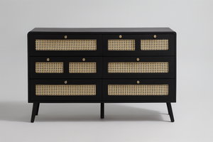 Black Sideboard w/ woven accents