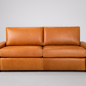 RH Maxwell Leather Queen Sleeper Sofa 84" – Yukon Trail Cognac | American Leather Comfort Sleeper