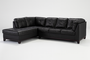 Black 2pc Leather Sectional