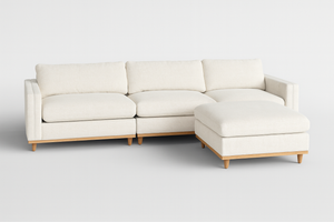 Modern Modular Beige Sectional w/ Ottoman