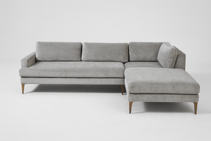 West Elm Andes Gray Velvet Sectional