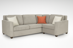 West Elm 3-Pc Gray Velvet Henry Sectional
