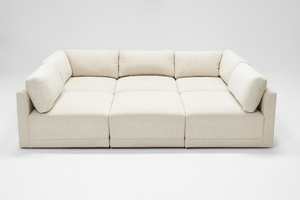 Thomasville Fallon Modular Sectional 6-piece Cream with Ottoman