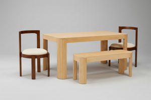 Plank+Beam Dining Table with Bench and Dining Chairs