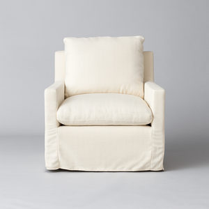 World Market White Swivel Chair