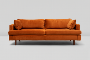 All Modern Burnt Orange Velvet Sofa